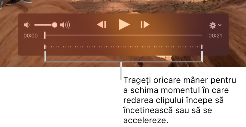 Comenzi pentru ralanti într-un clip video