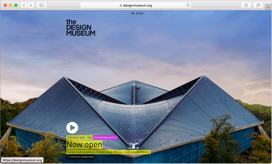 Una ventana de Safari en la que se muestra el sitio web de una revista.