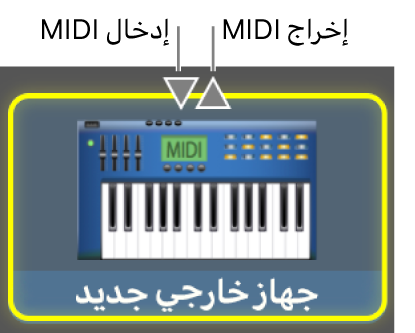 إدخال MIDI وإخراج MIDI لجهاز MIDI