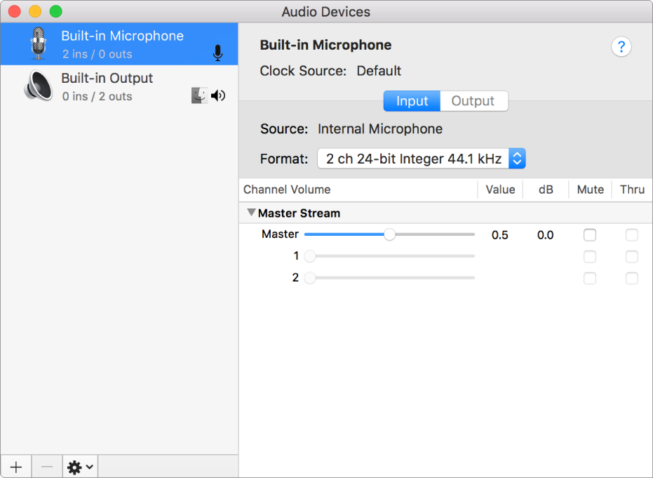 The Audio MIDI Setup window.