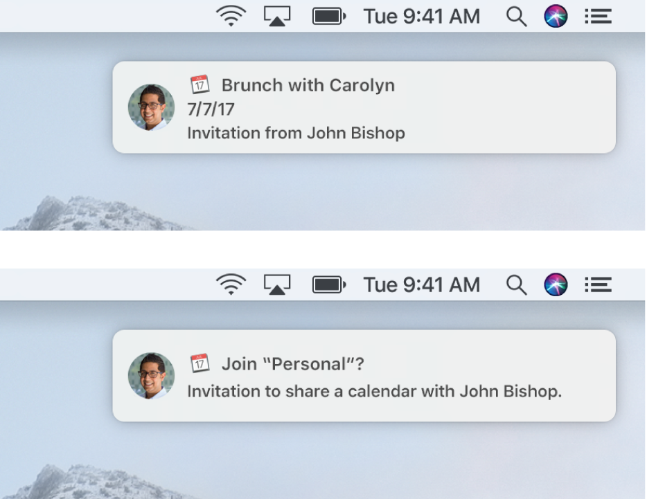 Notification banners for Calendar invitations don’t have buttons on the right