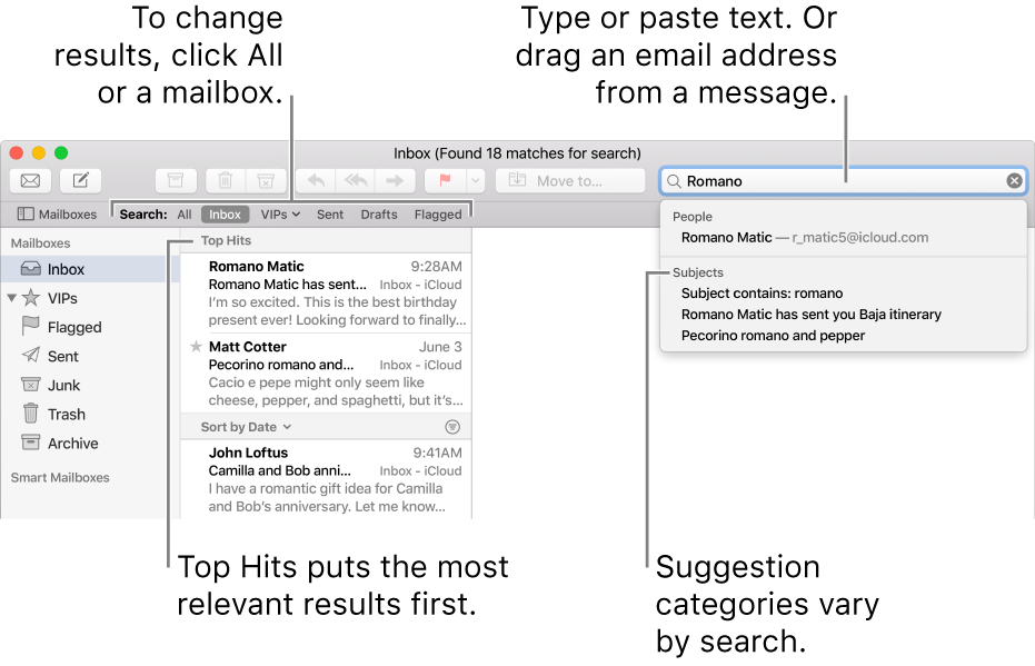 Mac mail using contacts for email