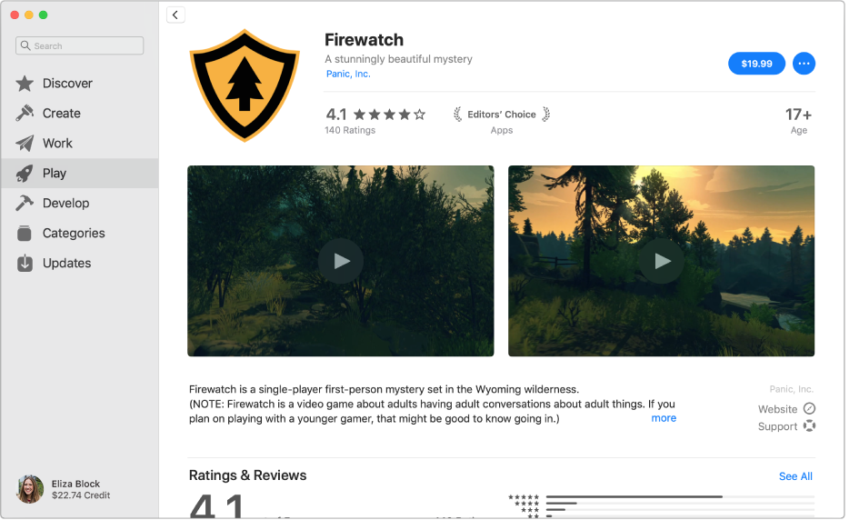 Avaliações de clientes na App Store.
