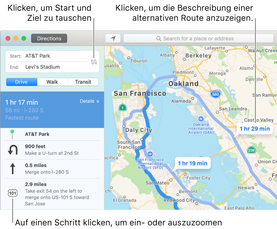 apple karten route mit dem fahrrad