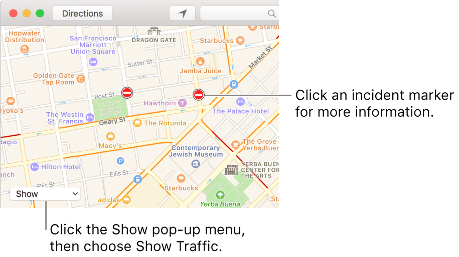 Show traffic conditions in Maps on Mac Apple Support