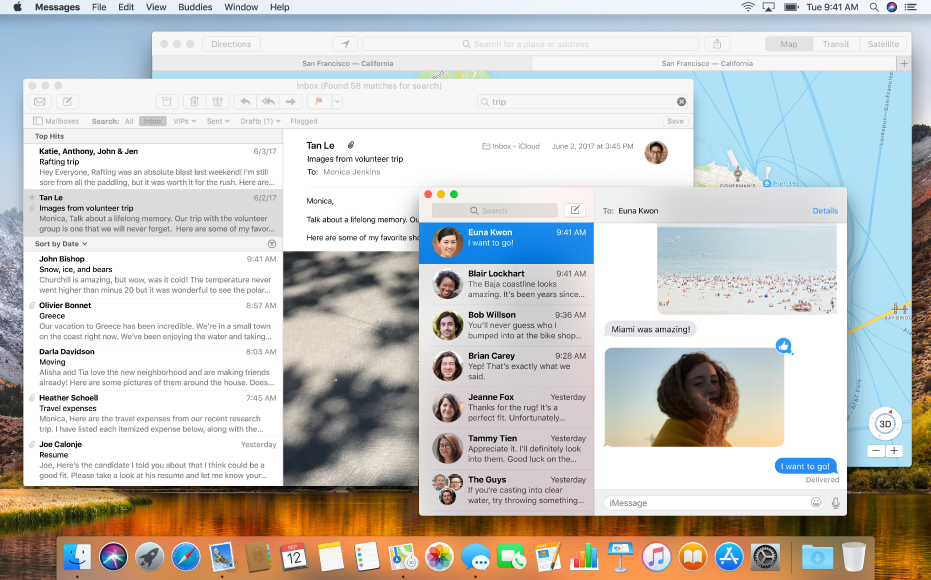 Several app windows open on the desktop.