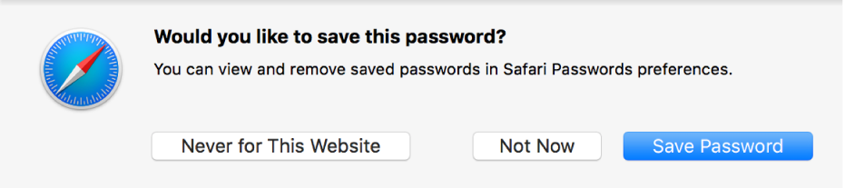 A dialog asking if you want to save the password for a website.