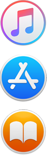 Symboler for iTunes, App Store og iBooks Store