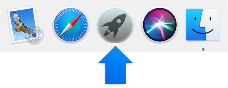 أيقونة Launchpad في الـ Dock.