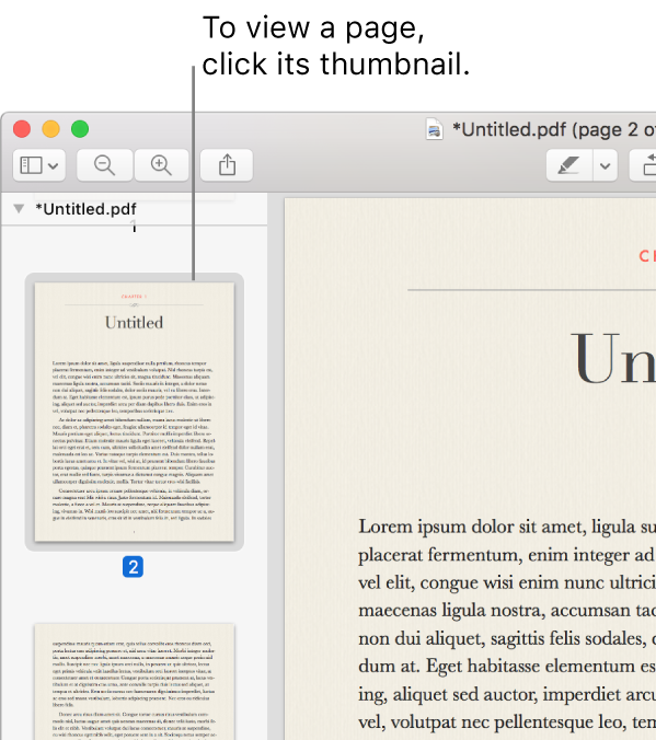 A PDF with thumbnails displayed in the sidebar.