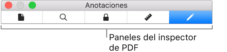 Paneles del inspector de archivo PDF.