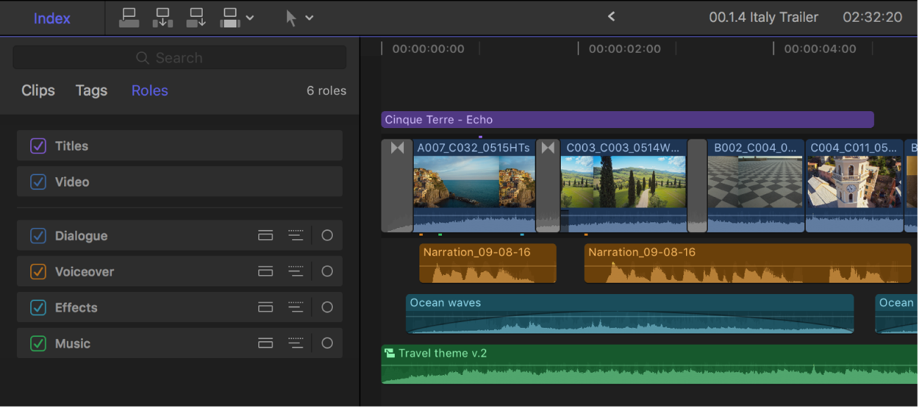 Organize the Final Cut Pro timeline with audio lanes - Apple Support
