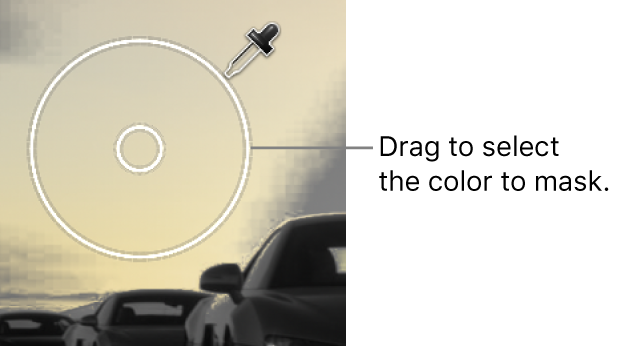 拖过检视器中图像的“颜色遮罩”滴管