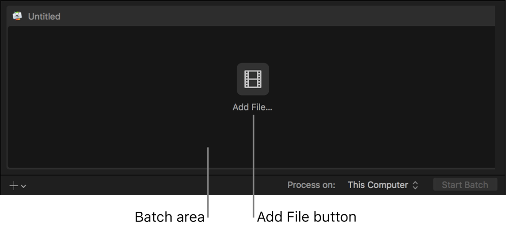 Stapelbereich mit Taste „Datei hinzufügen“