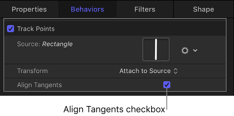 Align Tangents checkbox