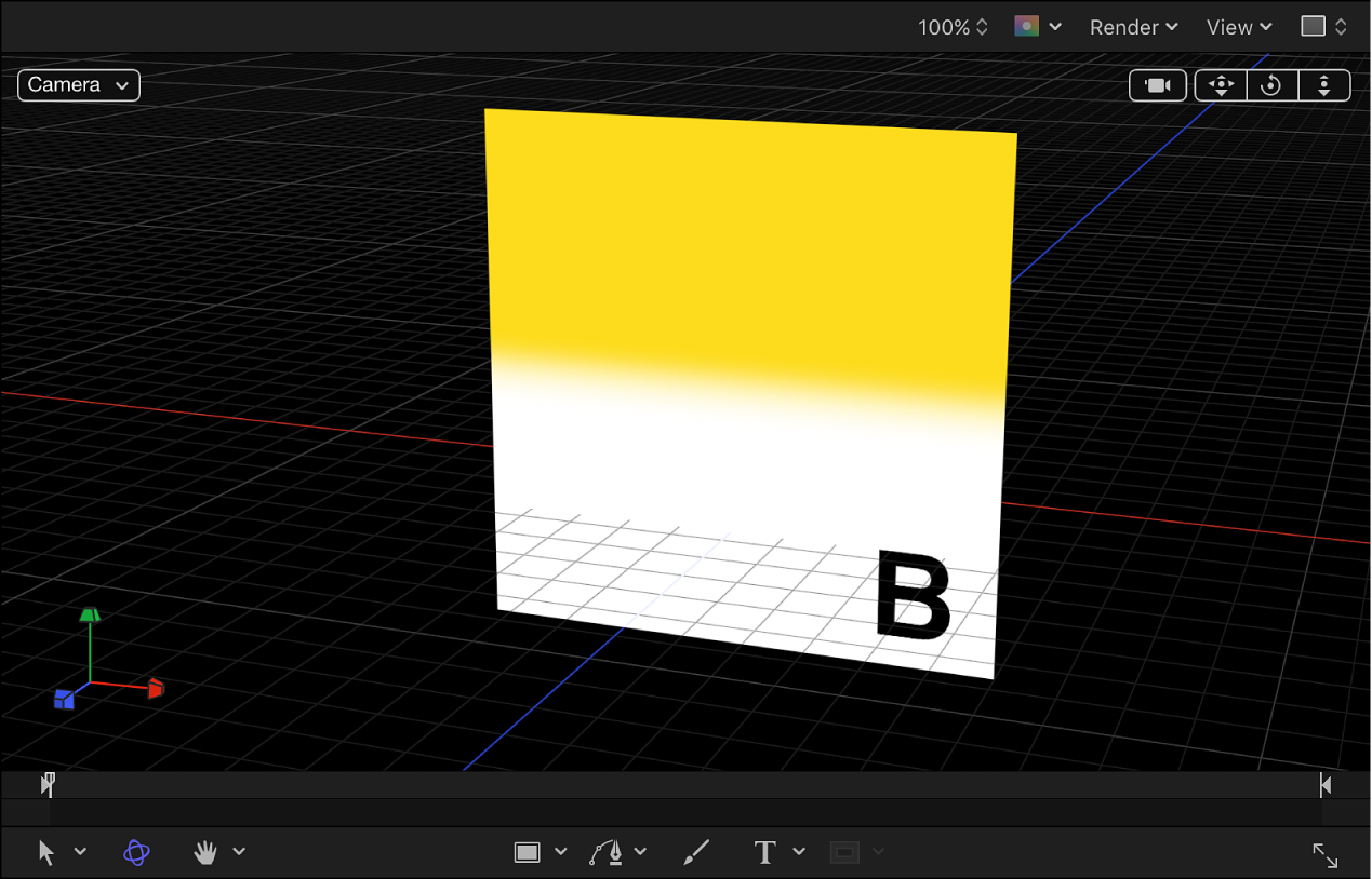 3Dグリッドが表示されたキャンバス