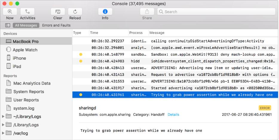 how to open console in mac