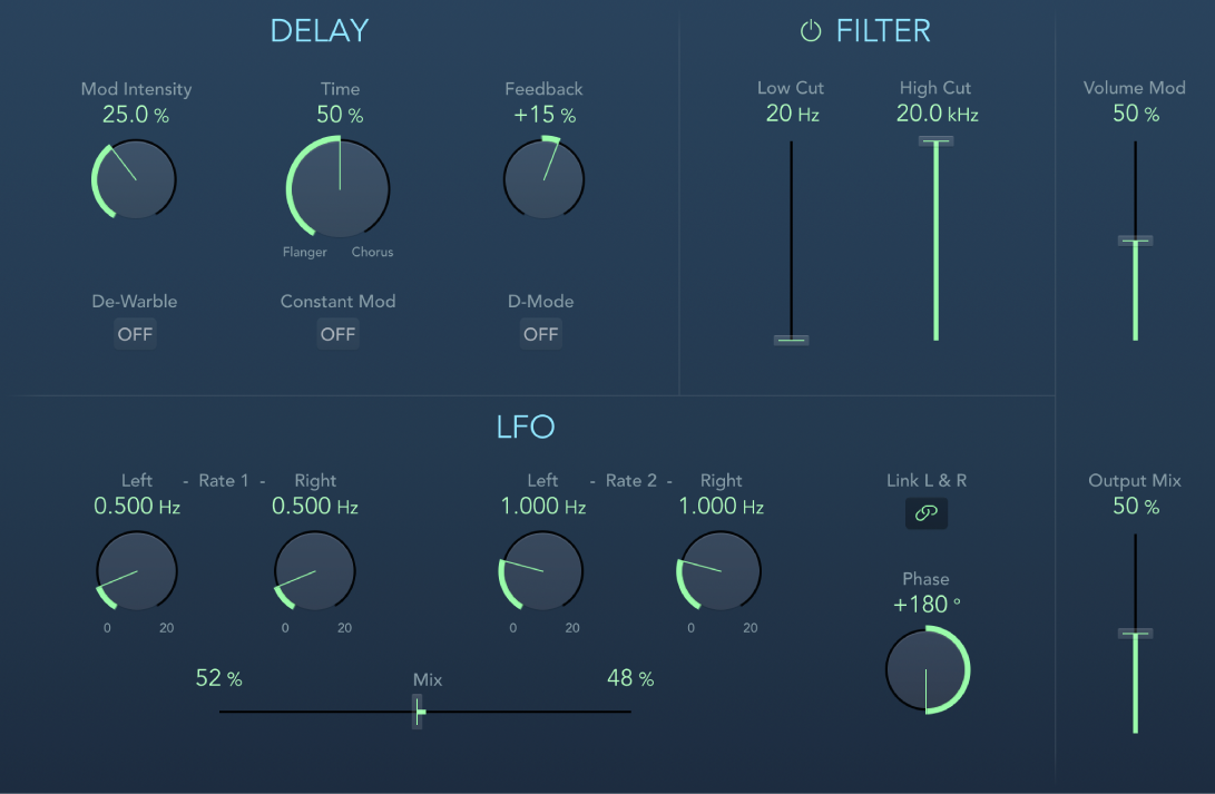 The Modulation Delay window.