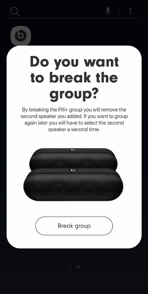 Beats app showing Break group card