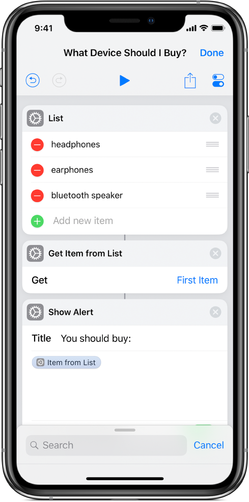 Get Item from List action.