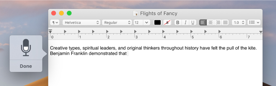 dictation in word on mac