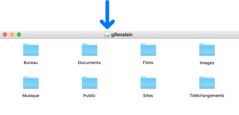 La petite icône située dans la barre de titre de la fenêtre d’image disque du dossier de départ d’un utilisateur supprimé.