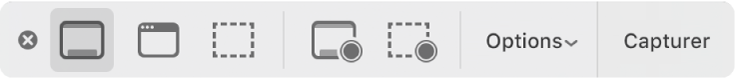 La sous-fenêtre d’outils de l’outil de capture d’écran.