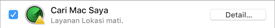 Tombol Detail di sisi kanan Cari Mac Saya