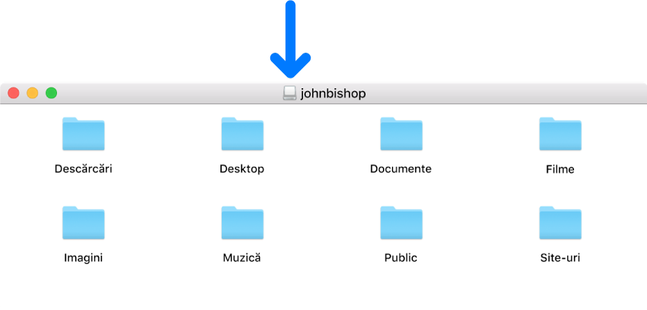 Pictograma mică din bara de titlu a ferestrei imaginii de disc pentru dosarul de reședință al unui utilizator șters.