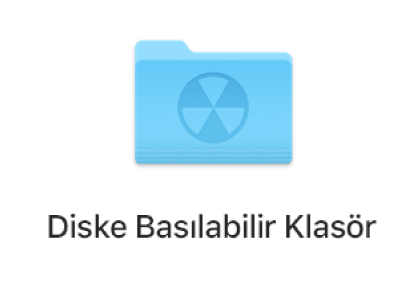 Masaüstündeki diske basılabilir klasör.