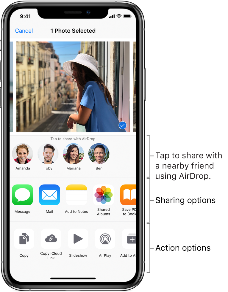 share files using airdrop