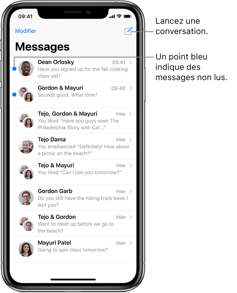 comment voir messagerie sur iphone