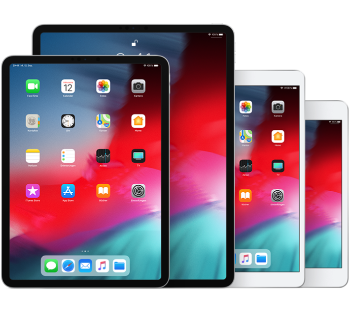 iPad Pro (10,5"), iPad Pro (12,9") (2. Generation), iPad Air (3. Generation) und iPad mini (5. Generation)