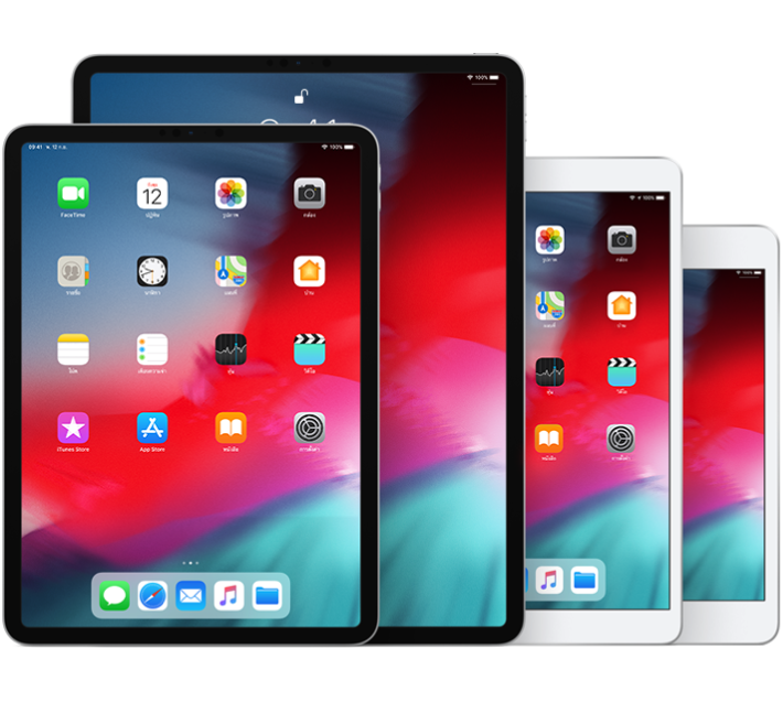 iPad Pro (10.5 นิ้ว), iPad Pro (12.9 นิ้ว) (รุ่นที่ 2), iPad Air (รุ่นที่ 3) และ iPad mini (รุ่นที่ 5)