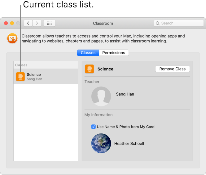 Students’ view of Classroom classes that are available to them.