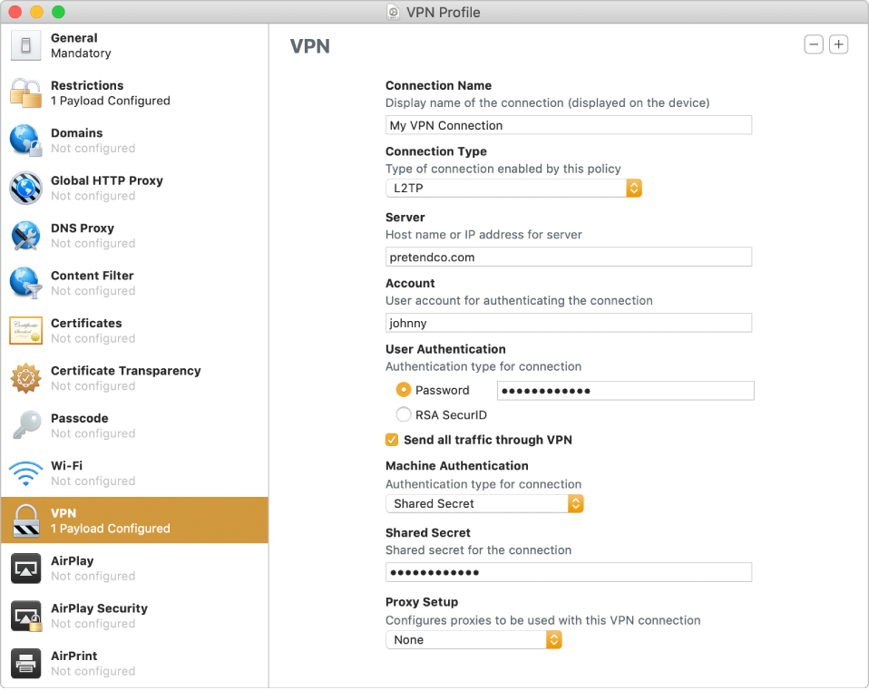 You can use the Profile Editor to create configuration profiles.