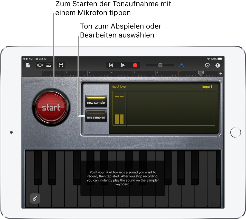 Touch-Instrument „Sampler“