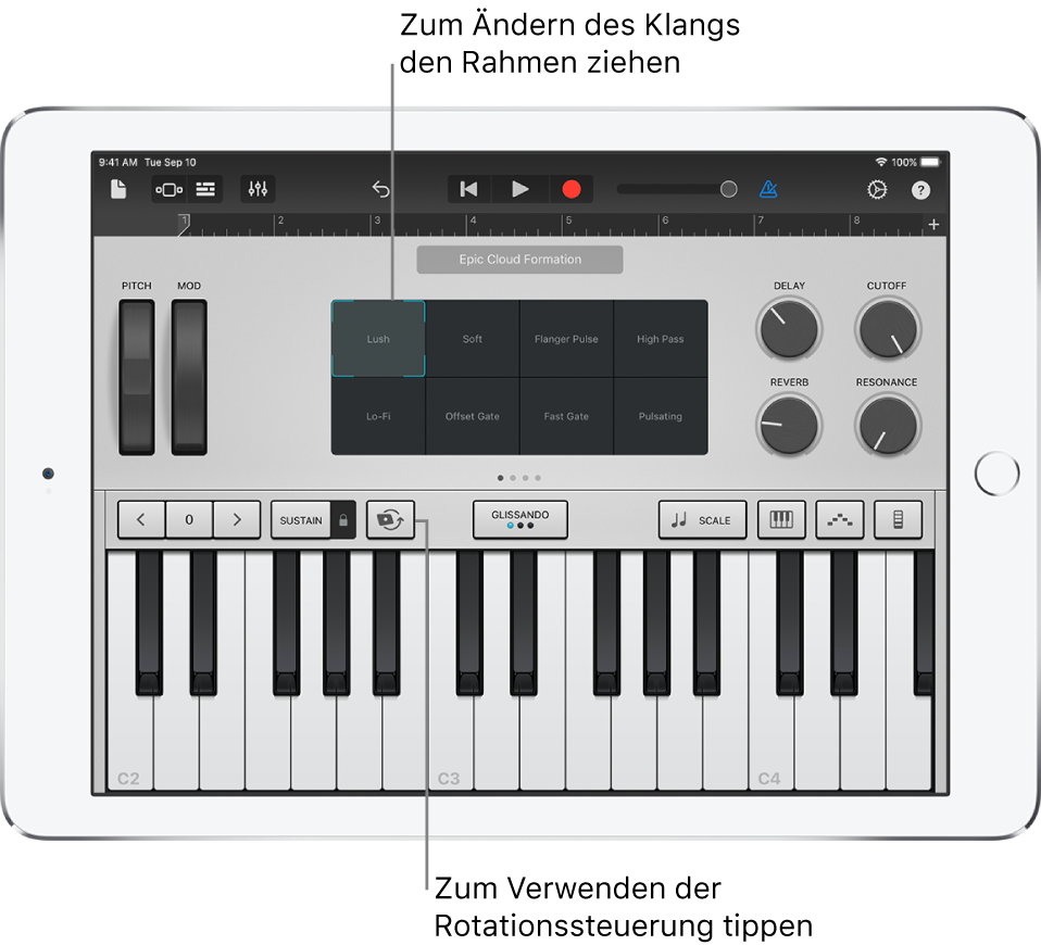 Touch-Instrument „Keyboard“