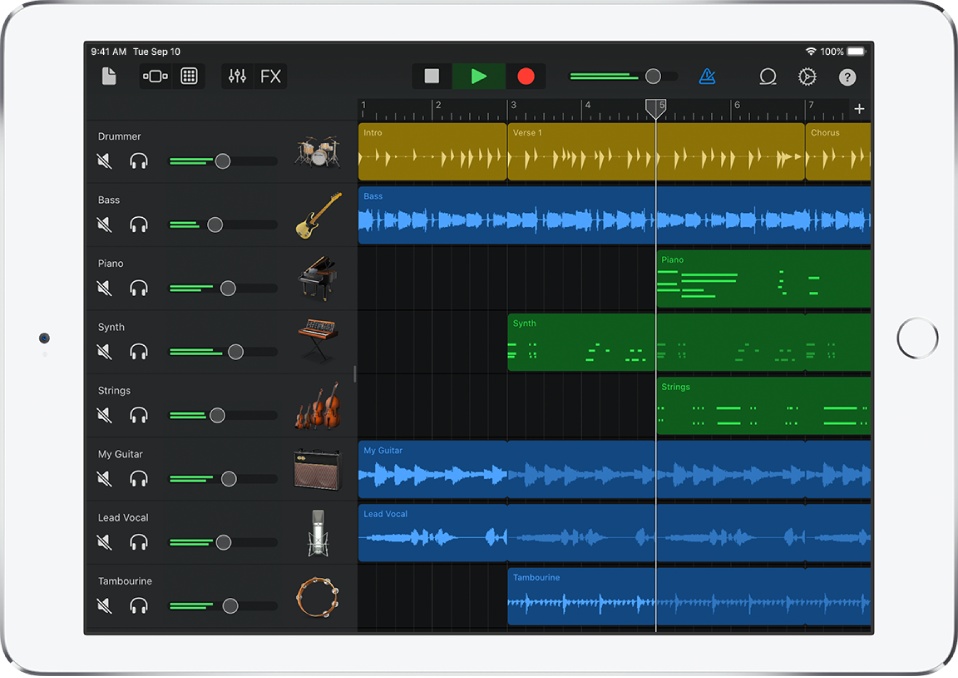 garageband guide apple user ipad support song build