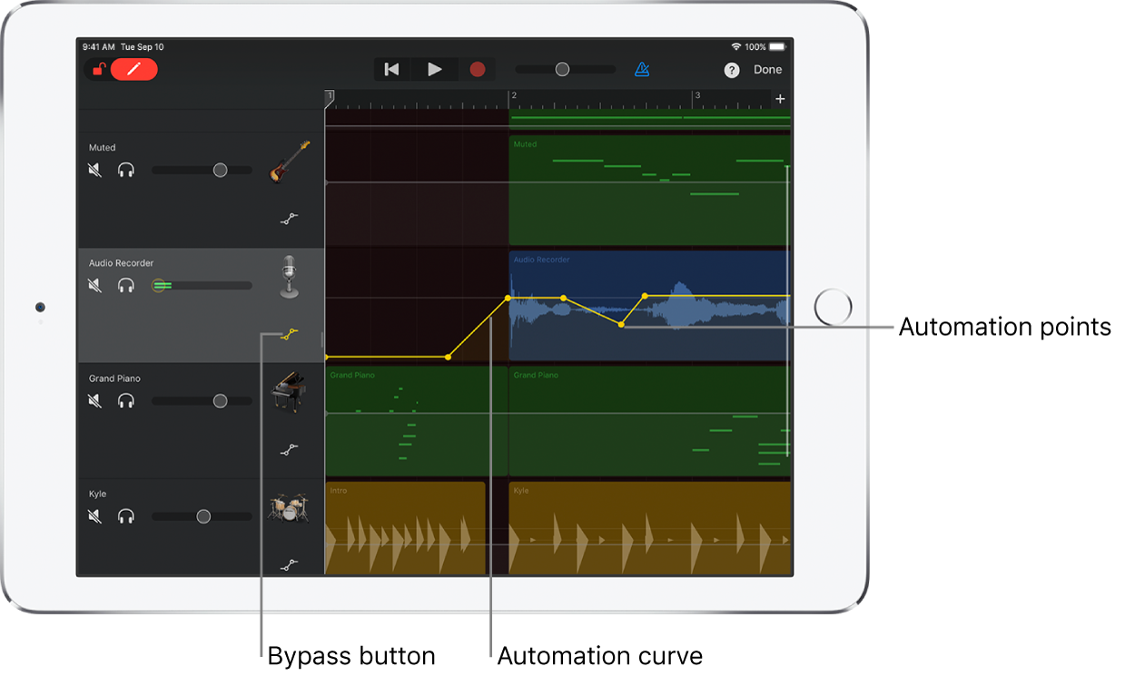 Volume Curve Garageband Ipad