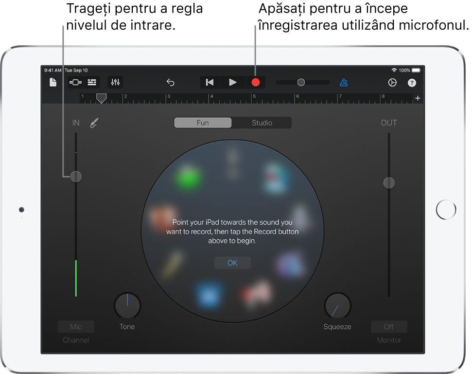Instrumentul tactil Recorder audio