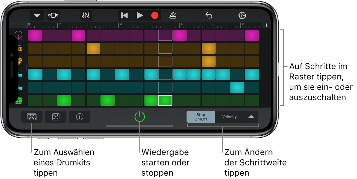 Beat-Sequencer als Touch-Instrument