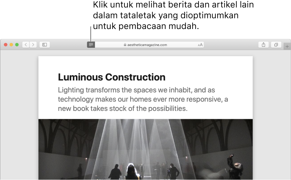 Artikel dalam Pembaca, dengan semua iklan dan navigasi dikeluarkan.