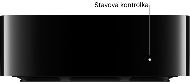 Apple TV s předvedeným stavovým indikátorem