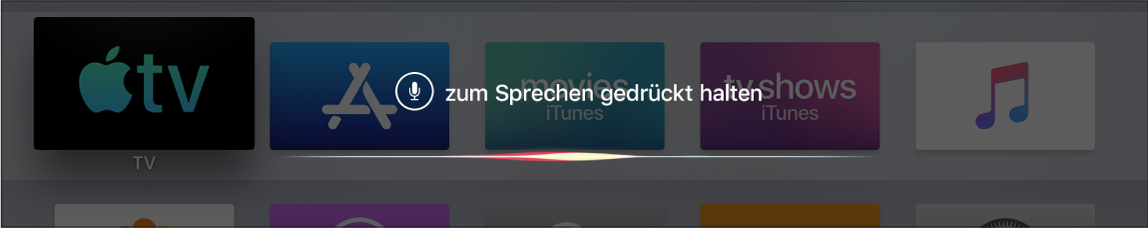 Home-Bildschirm mit Siri-Aufforderung