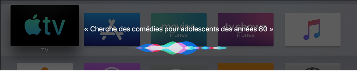 Écran de recherche de film de Siri par genre et par date.