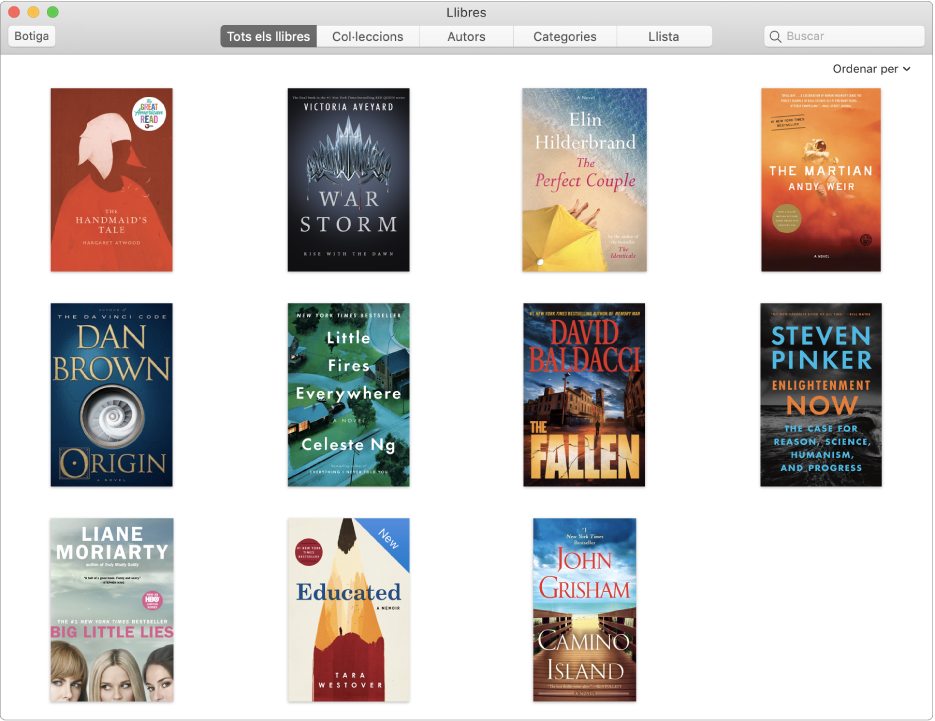 Col·lecció “Tots els llibres” de la biblioteca de l’app Llibres.