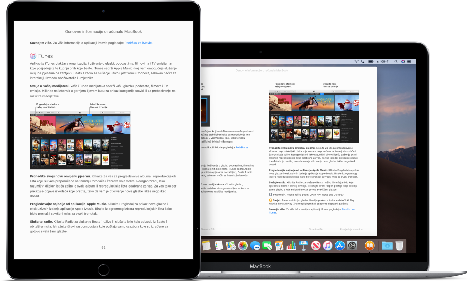 Knjiga na istoj stranici u aplikaciji Knjige na iPadu i Macu.