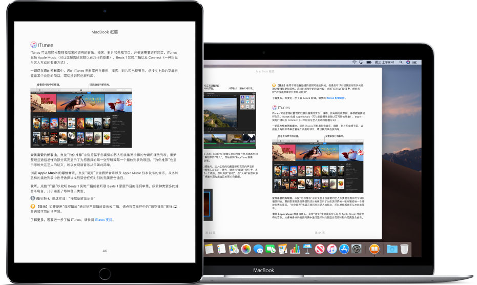 iPad 和 Mac 上“图书”应用中一本书的相同页面。