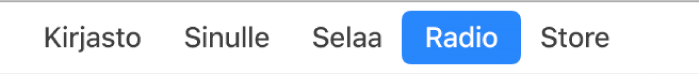 Radio-painike selauspalkissa.